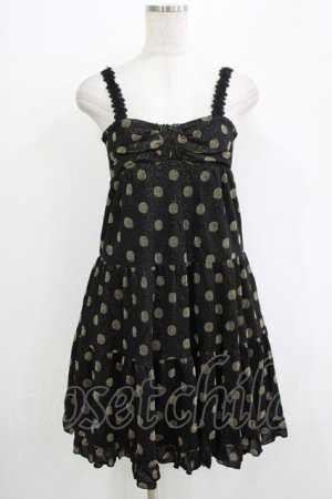 画像: Emily Temple cute / ラメドットティアードノースリーブワンピース  ブラック×ゴールドドット H-25-11-03-022-ET-OP-KB-ZH