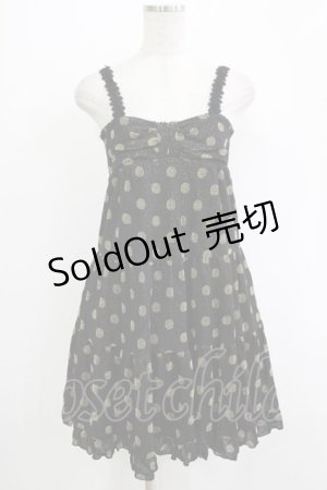画像: Emily Temple cute / ラメドットティアードノースリーブワンピース  ブラック×ゴールドドット H-25-11-03-022-ET-OP-KB-ZH