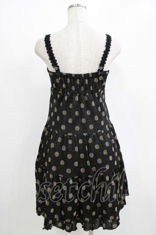 画像3: Emily Temple cute / ラメドットティアードノースリーブワンピース  ブラック×ゴールドドット H-25-11-03-022-ET-OP-KB-ZH (3)
