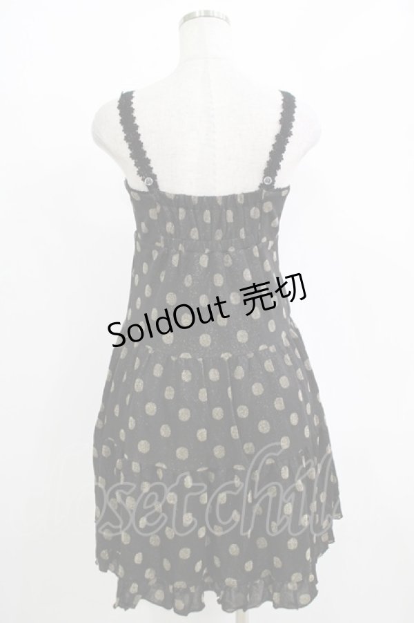 画像3: Emily Temple cute / ラメドットティアードノースリーブワンピース  ブラック×ゴールドドット H-25-11-03-022-ET-OP-KB-ZH (3)