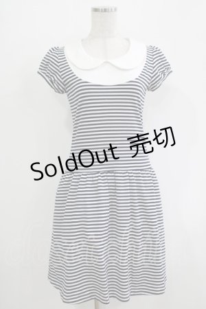 画像: MILK / ラウンドカラーカットドレス  ネイビーボーダー H-25-11-03-025-ML-OP-KB-ZH