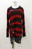 画像1: PUNK RAVE / THE AVENGER RED STRIPED SWEATER Free ブラック×レッド H-25-11-04-065-PU-TO-KB-ZH (1)