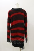 画像2: PUNK RAVE / THE AVENGER RED STRIPED SWEATER Free ブラック×レッド H-25-11-04-065-PU-TO-KB-ZH (2)