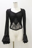 画像1: DARK IN LOVE / Gothic luxe lace see-through belly sexy top M ブラック H-25-11-04-066-PU-TO-KB-ZH (1)