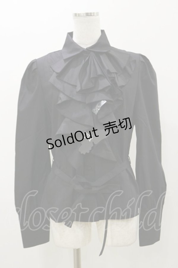 画像1: Sheglit / ビショップスリーブジャボブラウス L ブラック H-25-11-04-069-EL-BL-KB-ZH (1)