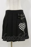 画像1: DARK IN LOVE / Punk black white check heart pleated skirt L ブラック H-25-11-04-070-PU-SK-KB-ZH (1)