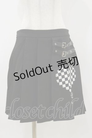 画像: DARK IN LOVE / Punk black white check heart pleated skirt L ブラック H-25-11-04-070-PU-SK-KB-ZH