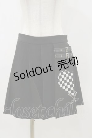 画像: DARK IN LOVE / Punk black white check heart pleated skirt M ブラック H-25-11-04-071-PU-SK-KB-ZH