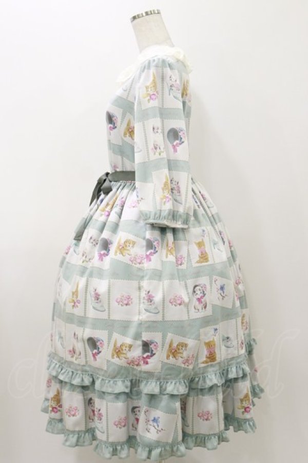 画像3: Emily Temple cute / Kitten Stamp Collectionロングワンピース  ミント H-25-11-04-074-ET-OP-KB-ZH (3)