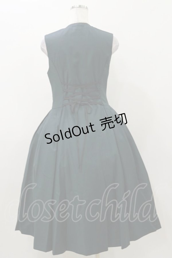 画像2: Sheglit / "Lancelot"ジャンパースカート  ダークグリーン H-25-11-04-076-EL-OP-KB-ZH (2)