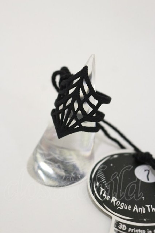画像1: ROGUE+WOLF / Black Widow Ring 約13-15号 ブラック H-25-11-04-023-PU-AC-KB-ZH (1)
