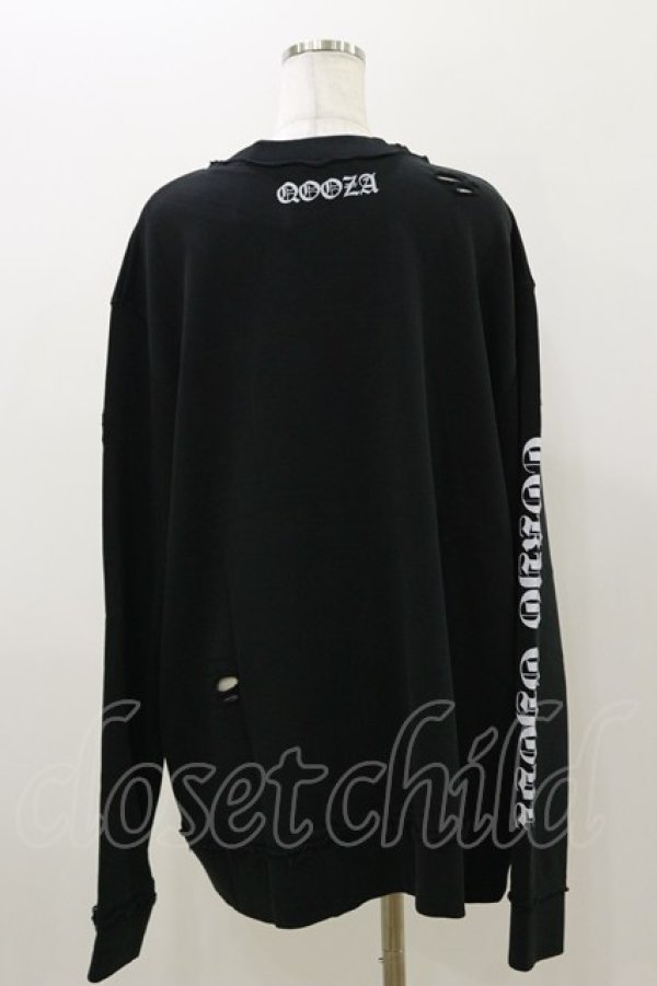 画像2: QOOZA / 東京喰種×QOOZA金木研 ダメージスウェット  ブラック H-25-11-04-040-PU-TO-KB-ZH (2)