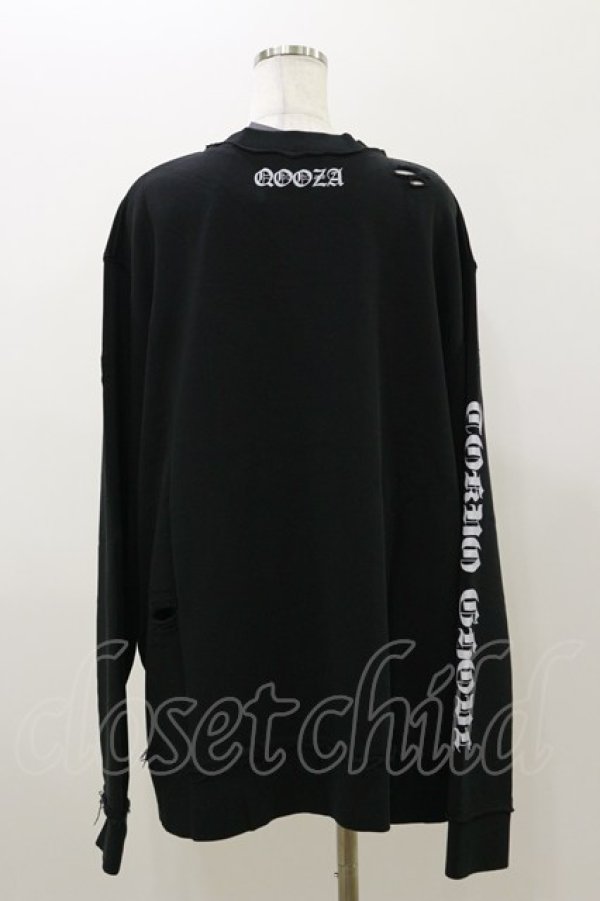 画像2: QOOZA / 東京喰種×QOOZA金木研 ダメージスウェット  ブラック H-25-11-04-042-PU-TO-KB-ZH (2)