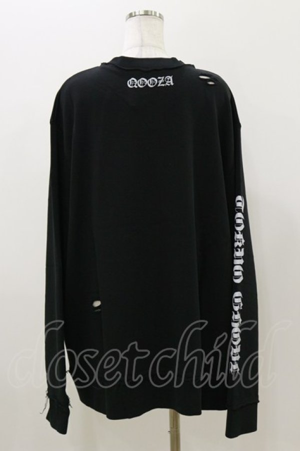 画像2: QOOZA / 東京喰種×QOOZA金木研 ダメージスウェット  ブラック H-25-11-04-044-PU-TO-KB-ZH (2)