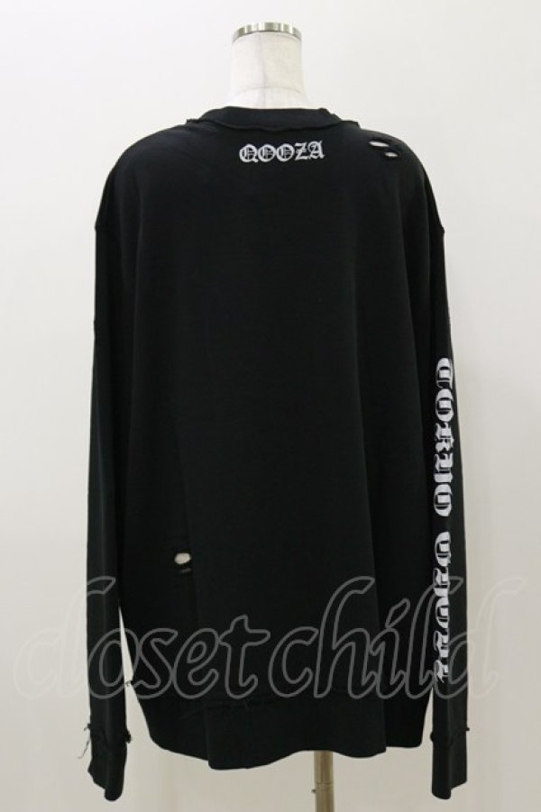 画像2: QOOZA / 東京喰種×QOOZA金木研 ダメージスウェット  ブラック H-25-11-04-046-PU-TO-KB-ZH (2)