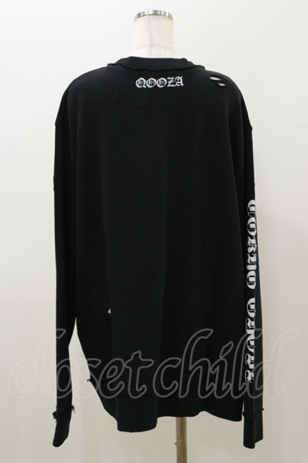 画像2: QOOZA / 東京喰種×QOOZA金木研 ダメージスウェット  ブラック H-25-11-04-047-PU-TO-KB-ZH (2)