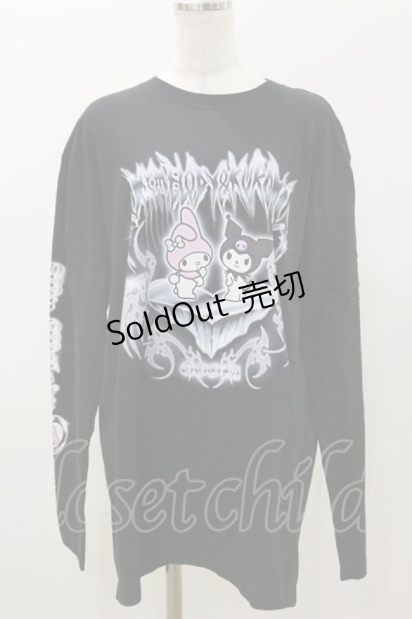 画像1: QOOZA / マイメロディ＆クロミコラボ L/S TEE  ブラック H-25-11-04-050-PU-TO-KB-ZH (1)