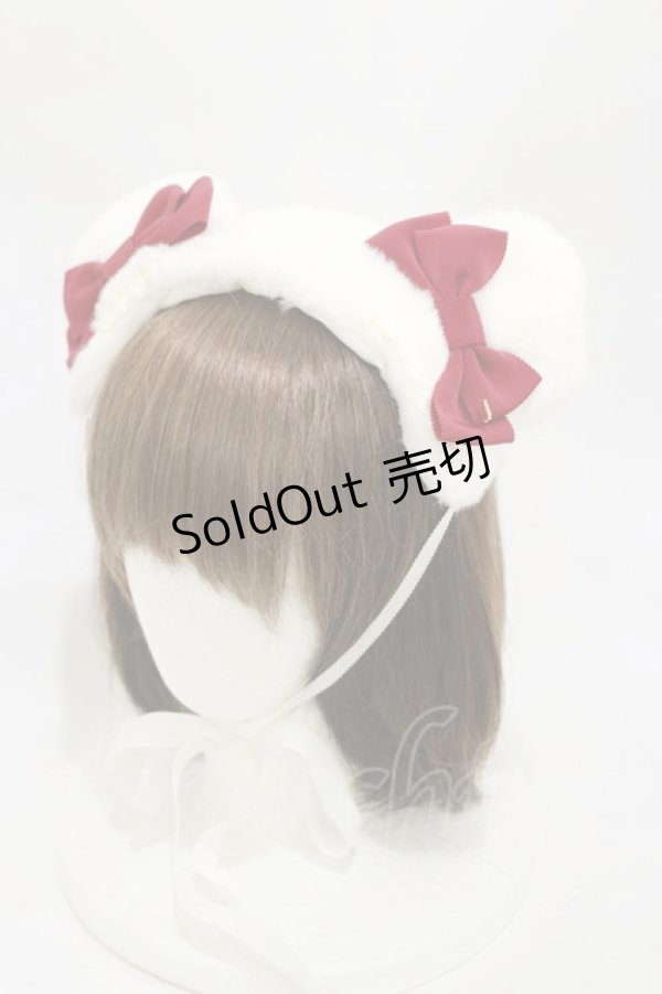 画像1: BABY,THE STARS SHINE BRIGHT / くみゃちゃんファーヘッドドレス  オフ H-25-11-05-001-BA-AC-NS-ZH (1)