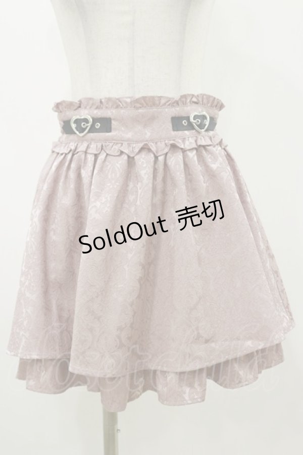 画像1: Ank Rouge / ハートベルトギャザースカート M ピンク H-25-11-05-049-CA-SK-NS-ZH (1)