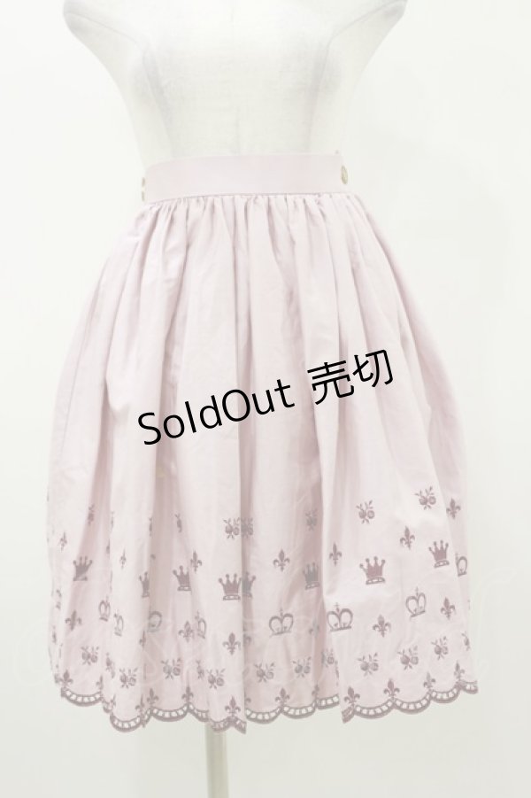 画像1: Innocent World / 王冠とユリ紋章のスカート Free ピンク H-25-11-05-050-IW-SK-NS-ZH (1)