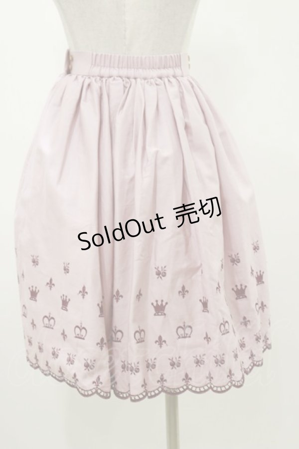 画像2: Innocent World / 王冠とユリ紋章のスカート Free ピンク H-25-11-05-050-IW-SK-NS-ZH (2)