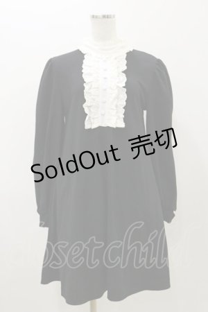 画像: Ank Rouge / ハイネックフリルカットワンピース M ブラック H-25-11-05-061-CA-OP-NS-ZH