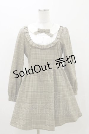 画像: evelyn / チェックリボンワンピース Free ブラウン H-25-11-05-062-LO-OP-NS-ZH