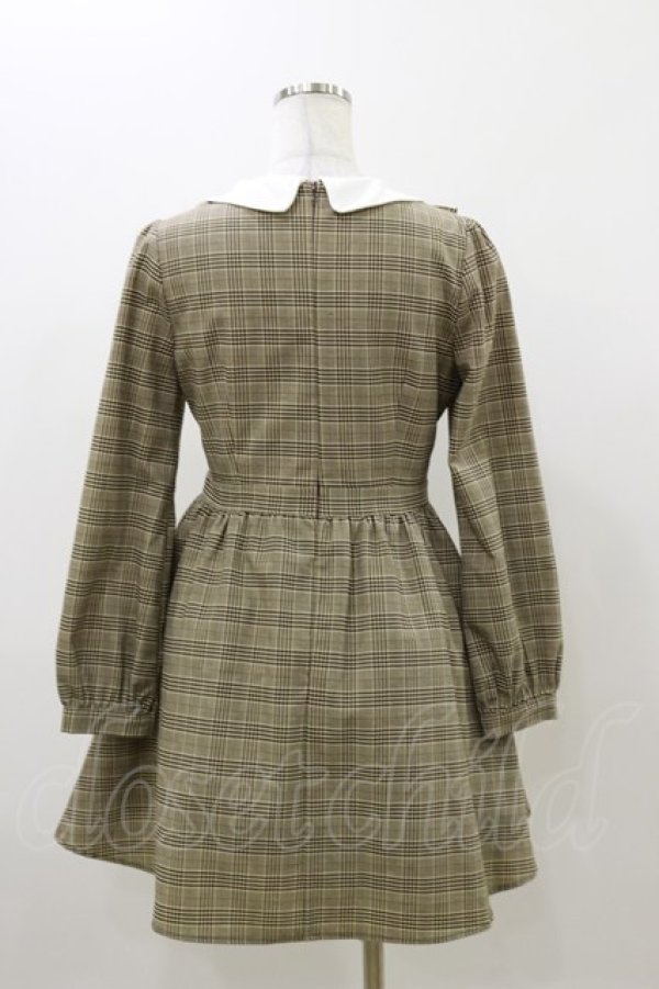 画像2: evelyn / チェックリボンワンピース Free ブラウン H-25-11-05-062-LO-OP-NS-ZH (2)