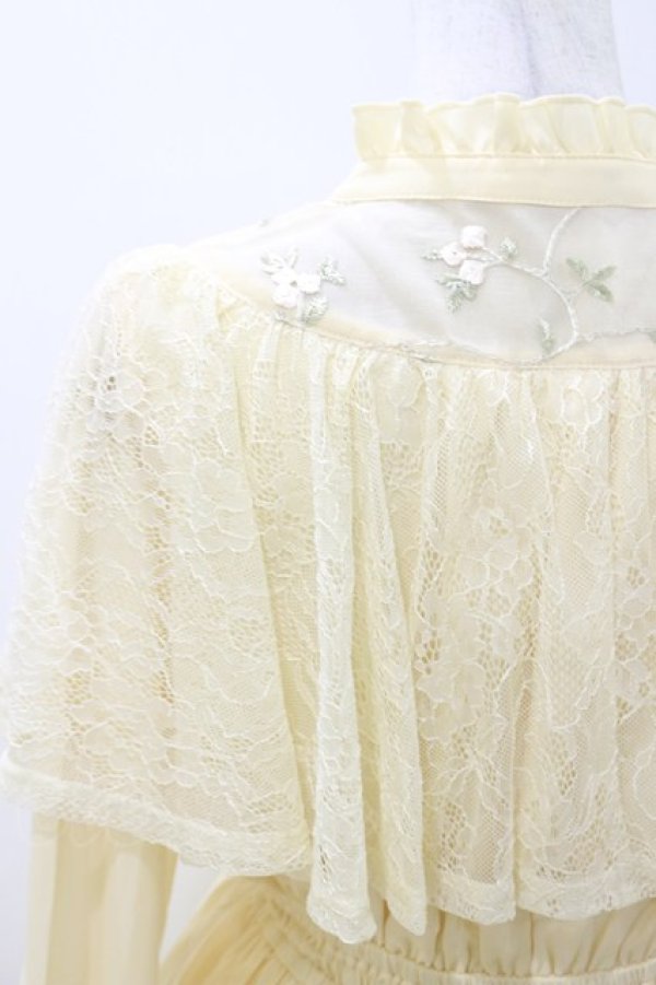 画像3: axes femme / 刺繍チュール使ケープワンピース Free イエロー H-25-11-05-066-AX-OP-NS-ZH (3)