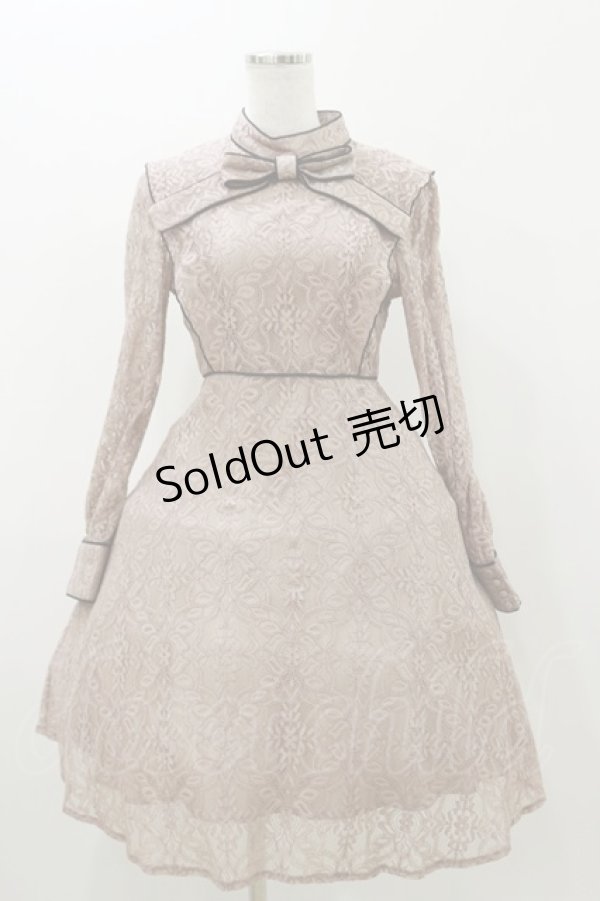 画像1: An MILLE / リボンブローチレースワンピース M ピンク H-25-11-05-070-EL-OP-NS-ZH (1)