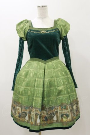 画像: Secret Honey / 図書館ワンピース(美女と野獣ver) Free グリーン H-25-11-05-074-CA-OP-NS-ZH