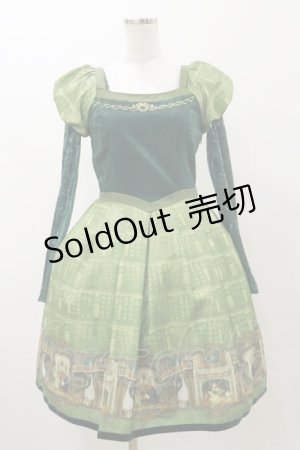 画像: Secret Honey / 図書館ワンピース(美女と野獣ver) Free グリーン H-25-11-05-074-CA-OP-NS-ZH