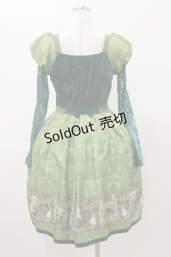 画像2: Secret Honey / 図書館ワンピース(美女と野獣ver) Free グリーン H-25-11-05-074-CA-OP-NS-ZH (2)