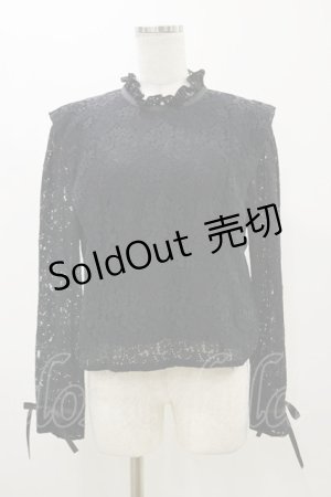 画像: An MILLE / レースブラウス Free ブラック H-25-11-05-014-EL-BL-NS-ZH