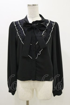 画像: An MILLE / リボンブラウス Free ブラック H-25-11-05-017-EL-BL-NS-ZH