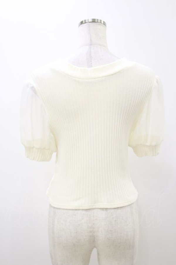 画像2: An MILLE / シフォン切替ニット Free オフ H-25-11-05-019-EL-TO-NS-ZH (2)