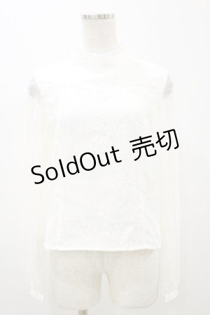 画像: Ank Rouge / スタンドカラーレースブラウス M オフ H-25-11-05-024-CA-BL-NS-ZH