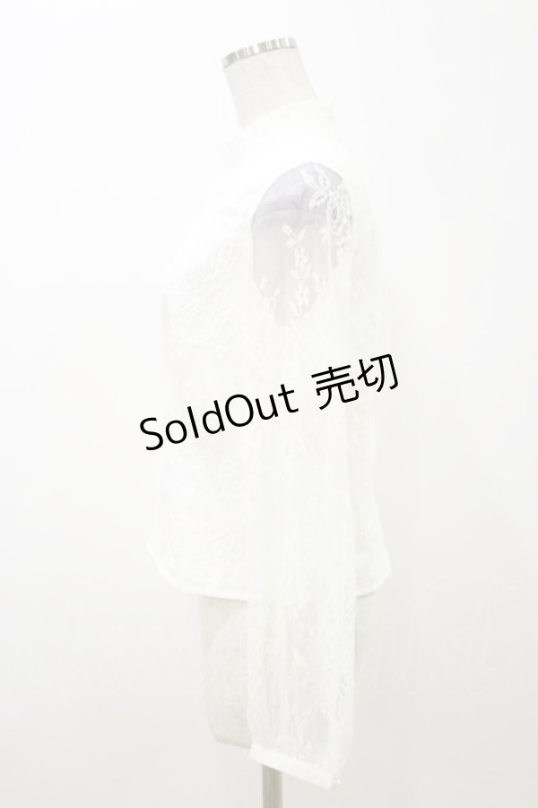 画像3: Ank Rouge / スタンドカラーレースブラウス M オフ H-25-11-05-024-CA-BL-NS-ZH (3)