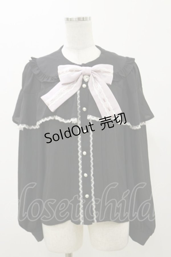 画像1: Ank Rouge / リボンフリルブラウス M ブラック H-25-11-05-027-CA-BL-NS-ZH (1)