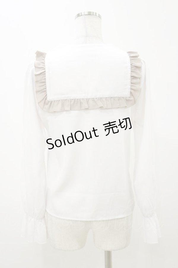 画像2: evelyn / 配色フリルブラウス Free オフ H-25-11-05-028-LO-BL-NS-ZH (2)