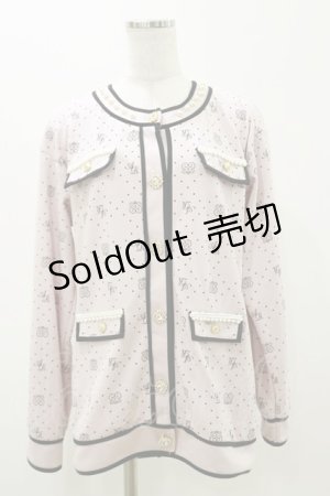 画像: Ank Rouge / モノグラム配色カーデ M ピンク H-25-11-05-032-CA-TO-NS-ZH