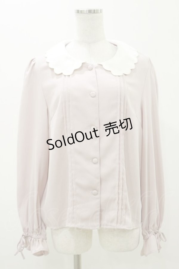 画像1: Ank Rouge / スカラップブラウス M ピンク H-25-11-05-036-CA-BL-NS-ZH (1)