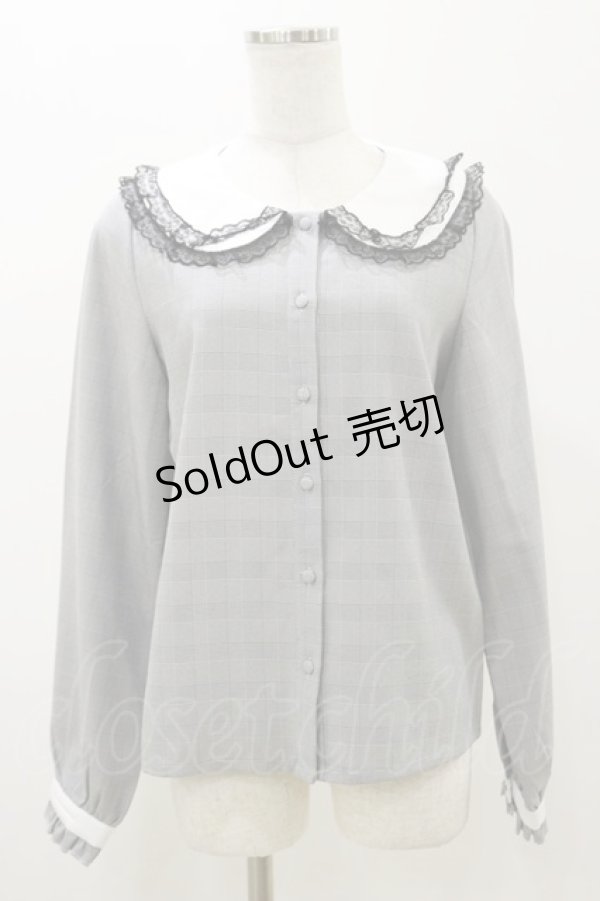 画像1: MA*RS / チェックブラウス Free ブラック H-25-11-05-038-EL-BL-NS-ZH (1)