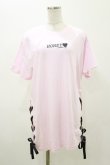 画像1: Honey Cinnamon / サイドレースアップTシャツ Free ピンク H-25-11-05-040-LO-TS-NS-ZH (1)