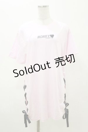 画像: Honey Cinnamon / サイドレースアップTシャツ Free ピンク H-25-11-05-040-LO-TS-NS-ZH