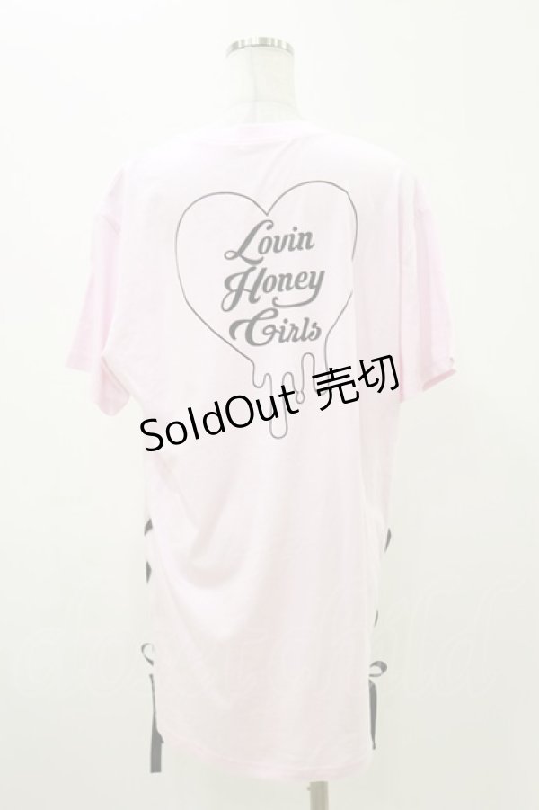 画像2: Honey Cinnamon / サイドレースアップTシャツ Free ピンク H-25-11-05-040-LO-TS-NS-ZH (2)