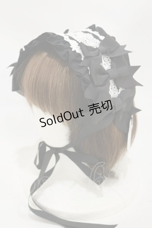 画像1: ALICE and the PIRATES / ソフィアリボンヘッドドレス  ブラック/オフ白 H-25-11-05-007-PA-AC-NS-ZH (1)