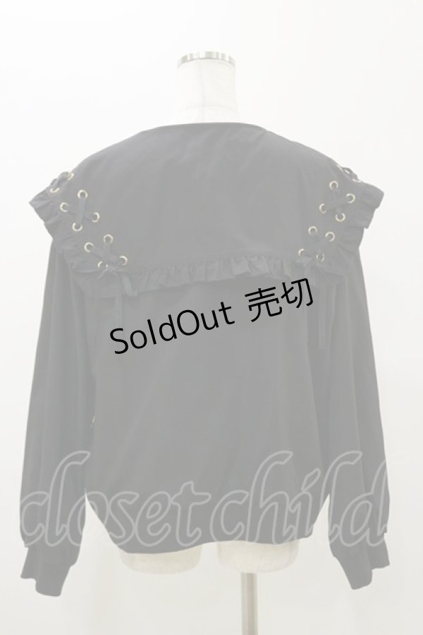 画像2: Rojita / レースアップBIGセーラーブルゾン Free ブラック H-25-11-05-043-LO-JA-NS-ZH (2)