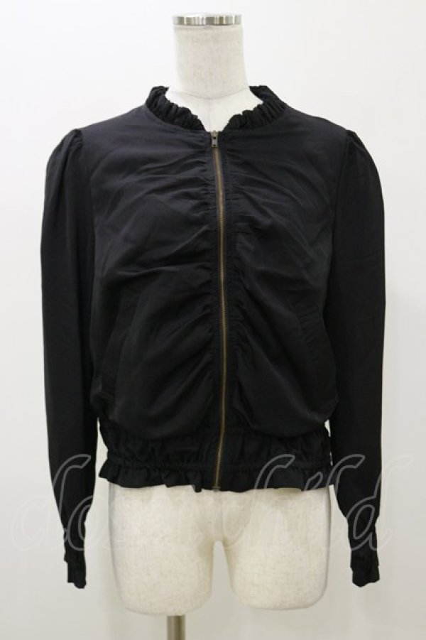 画像1: Ank Rouge / ギャザーブルゾン M ブラック H-25-11-05-045-CA-JA-NS-ZH (1)