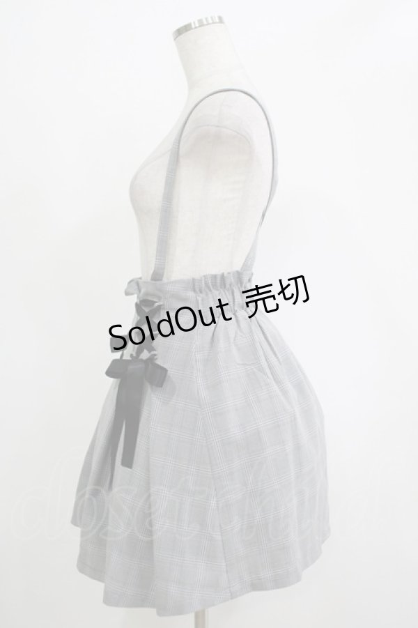 画像2: MA*RS / サスペンダーチェックスカート Free ブラック H-25-11-06-029-EL-SK-NS-ZH (2)